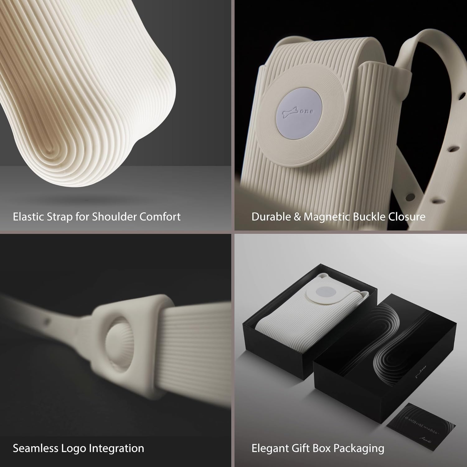 BONE Crossbody Phone Bubble Bag 2, Phone Purse with Impact-Absorbing Design & Magnetic Closure, Adjustable Silicone Lanyard
