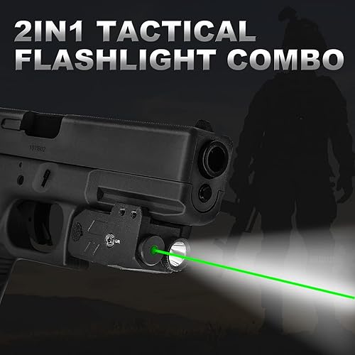 Miniatura 3 de AIMINGMATE Vista láser táctica verdeazul de perfil ultra bajo Picatinny Mount verdeazul vista de punto para pistolas, magnético recargable por USB