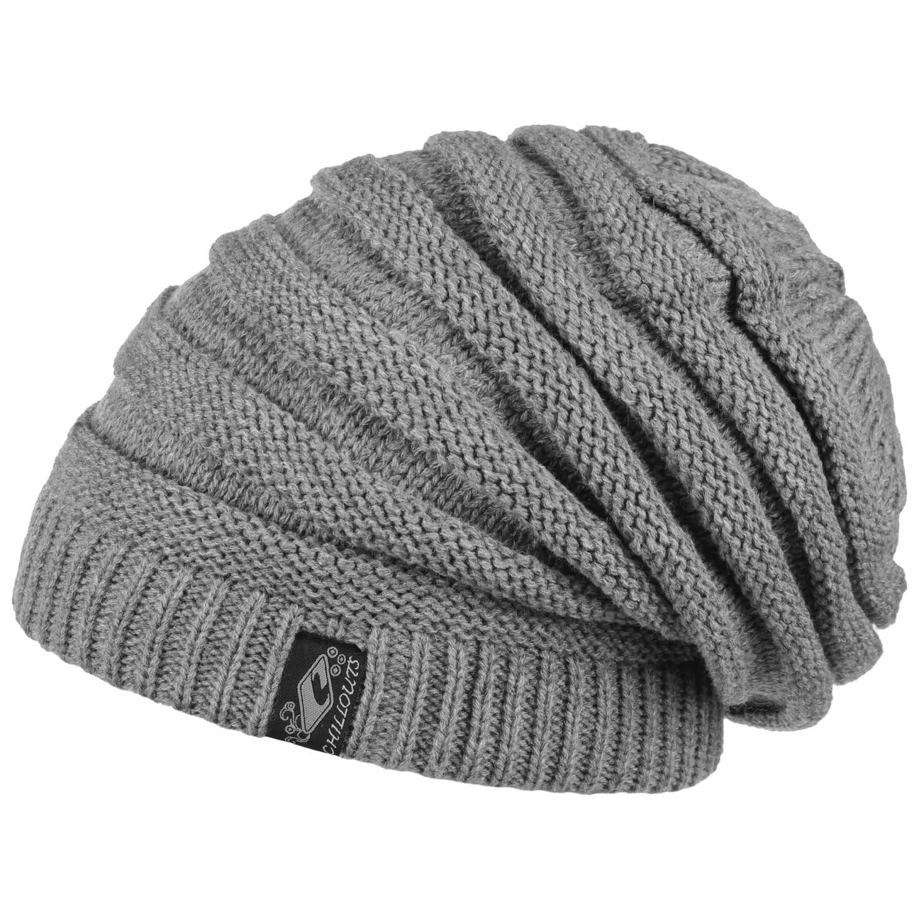 CHILLOUTS Brian Oversize Beanie Winter Oversized Knit hat (One Size - Grey)
