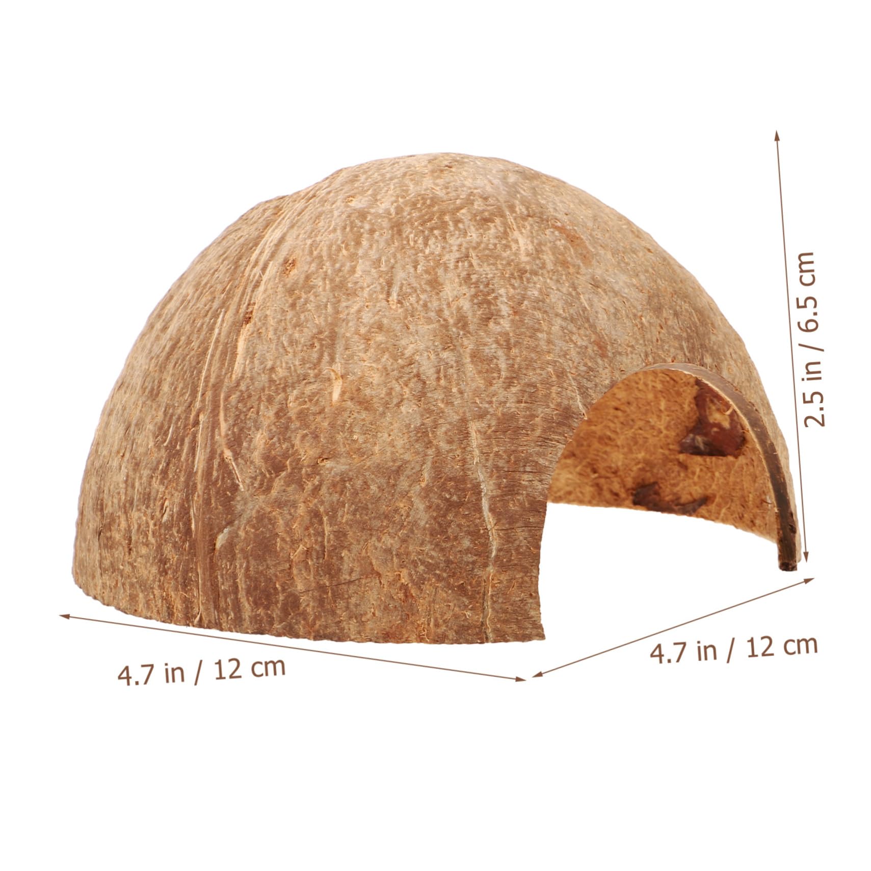 BCOATH Coconut Shell Hideout for Reptiles Natural Habitat Accessory for Leopard Gecko Hermit Crab Snakes and Spiders Decorative Climbing Tunnel and Shelter for Terrarium