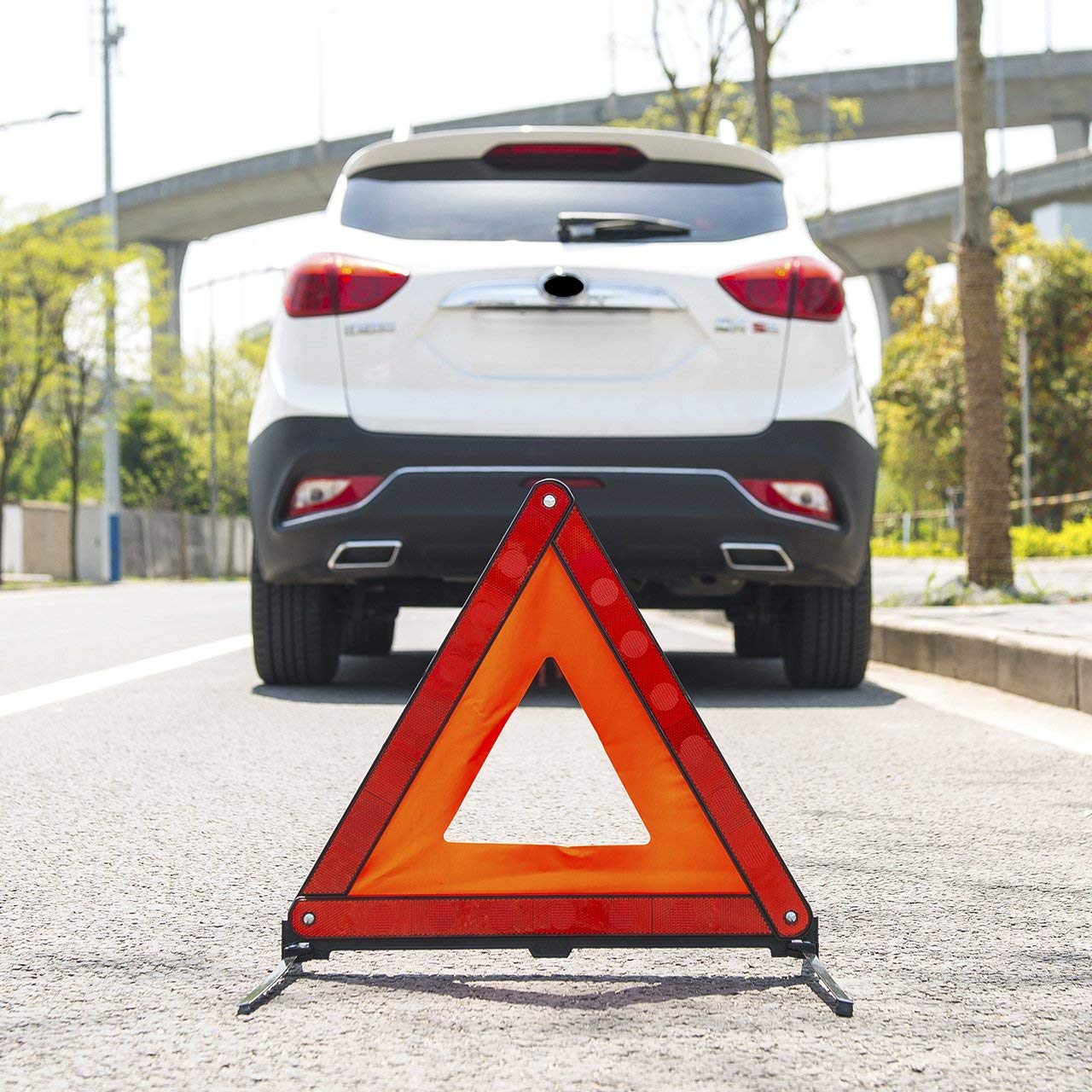 Warndreieck Faltbares Sicherheitsdreieck Dreifachwarnsystem Warndreieck Reflektor Straßenrand-Warnschild Dreieck-Symbol für Notfall mit Aufbewahrungstasche （6PCS）