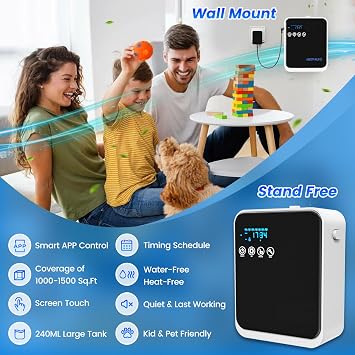 Waterless Essential Oil Diffuser,Hotel Home Aromatherapy Scent Diffuser with APP Control & Touch Screen,Auto Timer,250ml,Cover 1500 sq.ft|Whole House,Large Room Air Freshener for Home,Office,Classroom