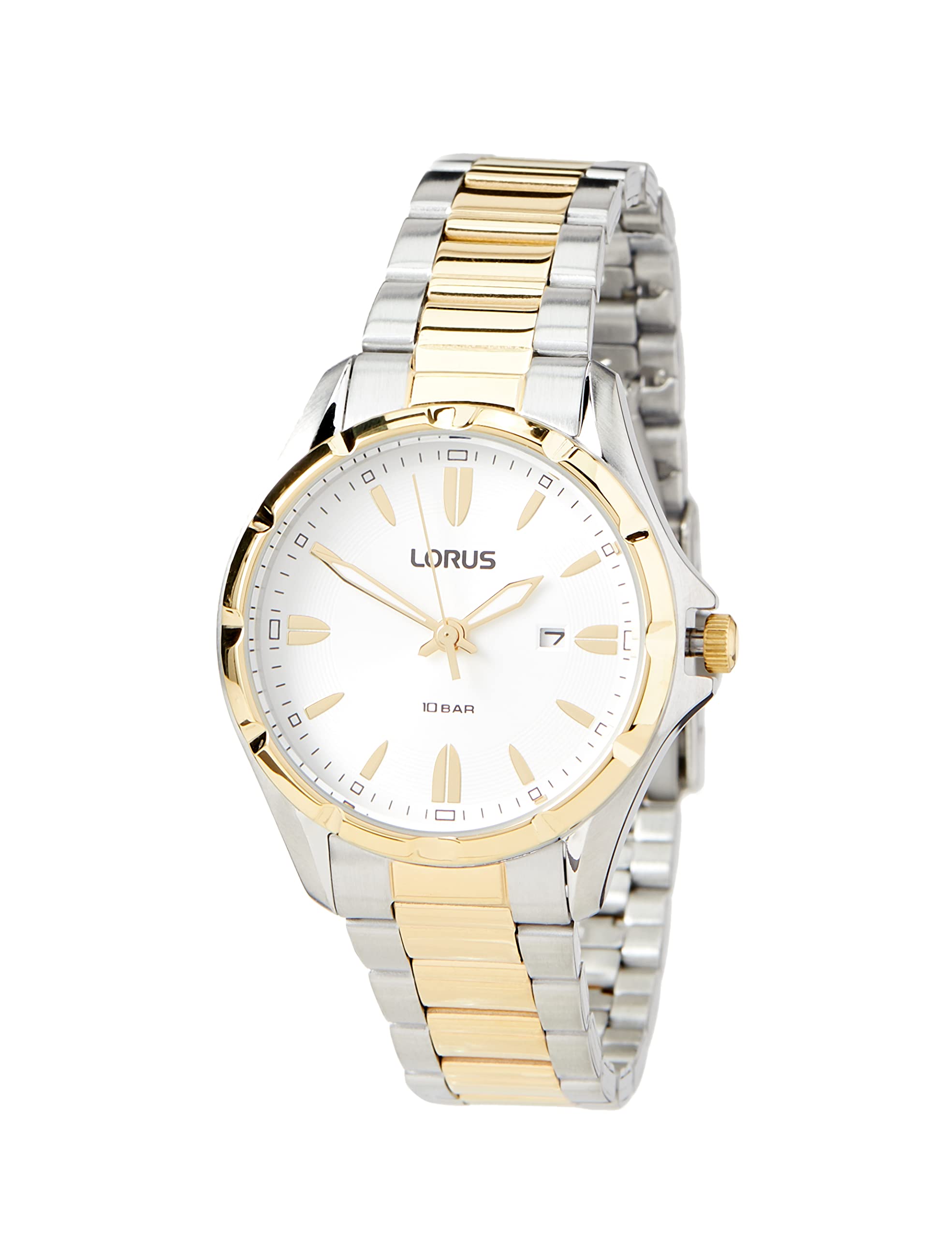 Lorus Damen-Uhr Quarz aus Edelstahl mit Goldauflage und Metallband RJ252BX9