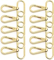 Vista 1 de CRAFTMEMORE Broches de langosta giratorios con gancho a presión, clips de moda, FS10, paquete de 10 (dorado, 1-1/2 pulgadas)