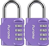 Vista 12 de Puroma - Candado impermeable de combinación de 4 dígitos, para intemperie, para casillero escolar o deportivo, valla, caja de herramientas, puerta