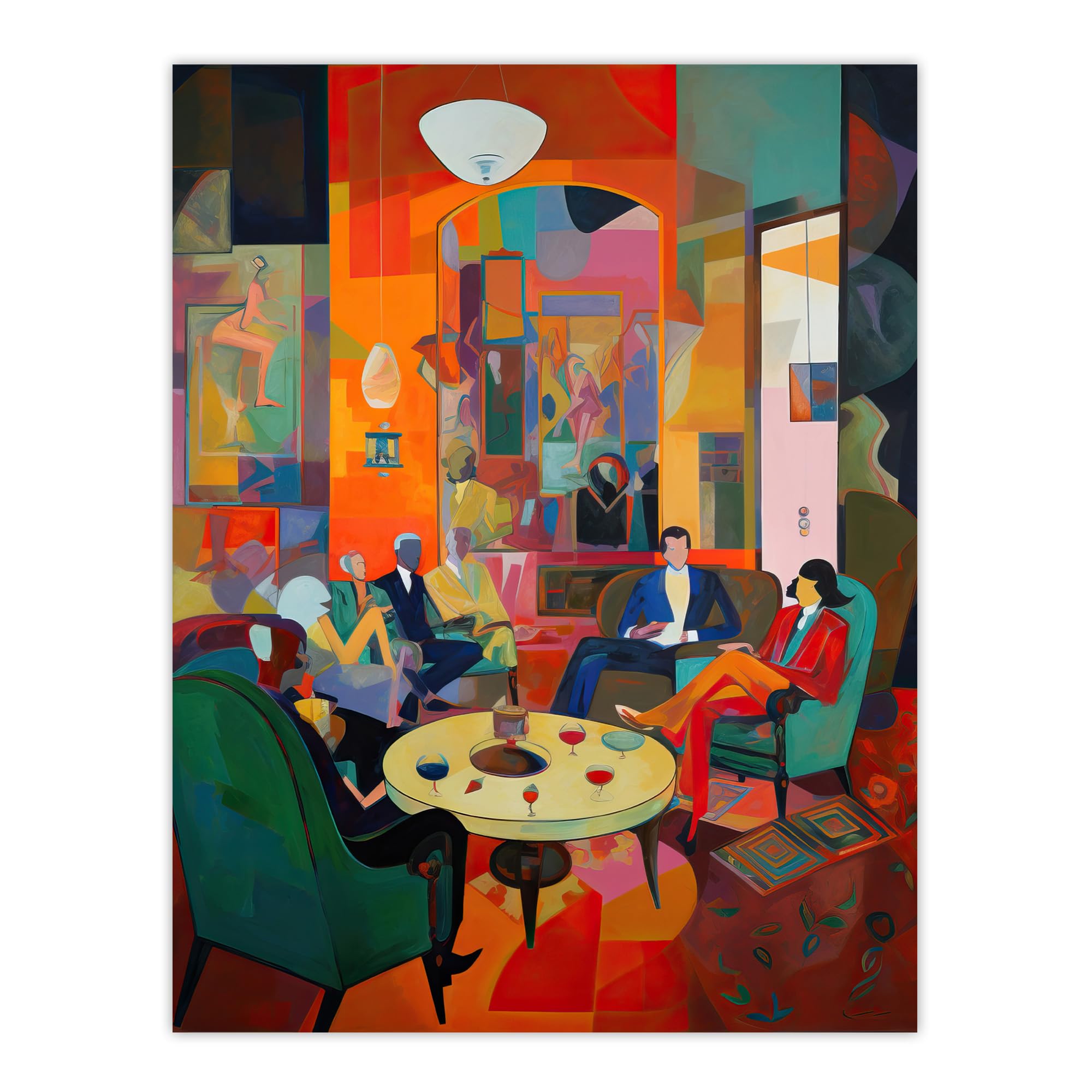 Artery8 The Cocktail Party Modern Colourful Abstract Kitsch Extra Large XL Wall Art Poster Print