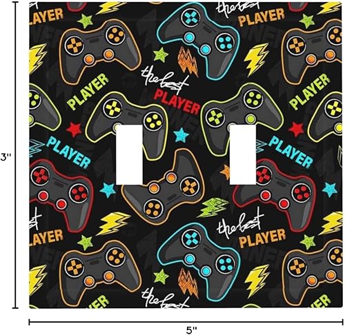 Vista 160 de Placa de pared con interruptor de luz de doble interruptor de pared para niños, diseño de dinosaurio, galaxia, espacio exterior, planeta, nebulosa