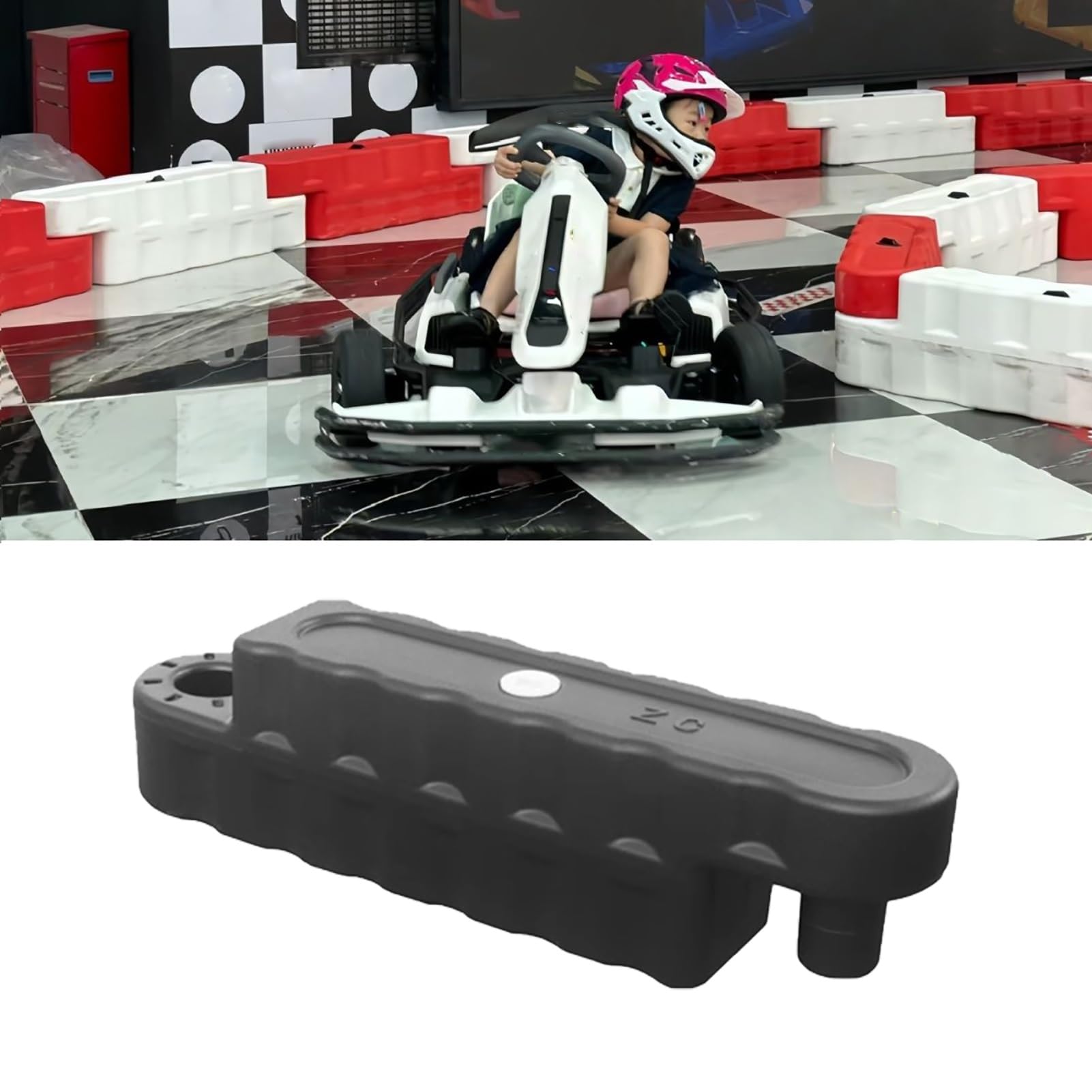 Bumper Car Race Track Go Kart Barrier Lane, Water-Filled Runway Fence for Amusement Parks/Large Shopping Mall, Easy to Install Go Kart Car Bumper(Black 3 Pcs,Large)