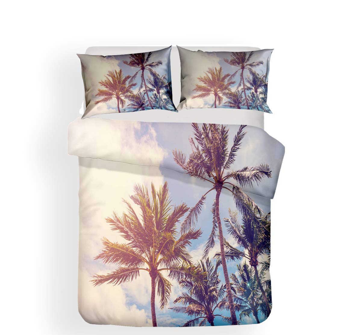 Morbuy Juego de Ropa de Cama, 3D Impresión Paisaje de la naturaleza Microfibra Juego de Fundas de Edredón Incluye Funda Nórdica y Funda de Almohada (220x260cm,Albero di Cocco)