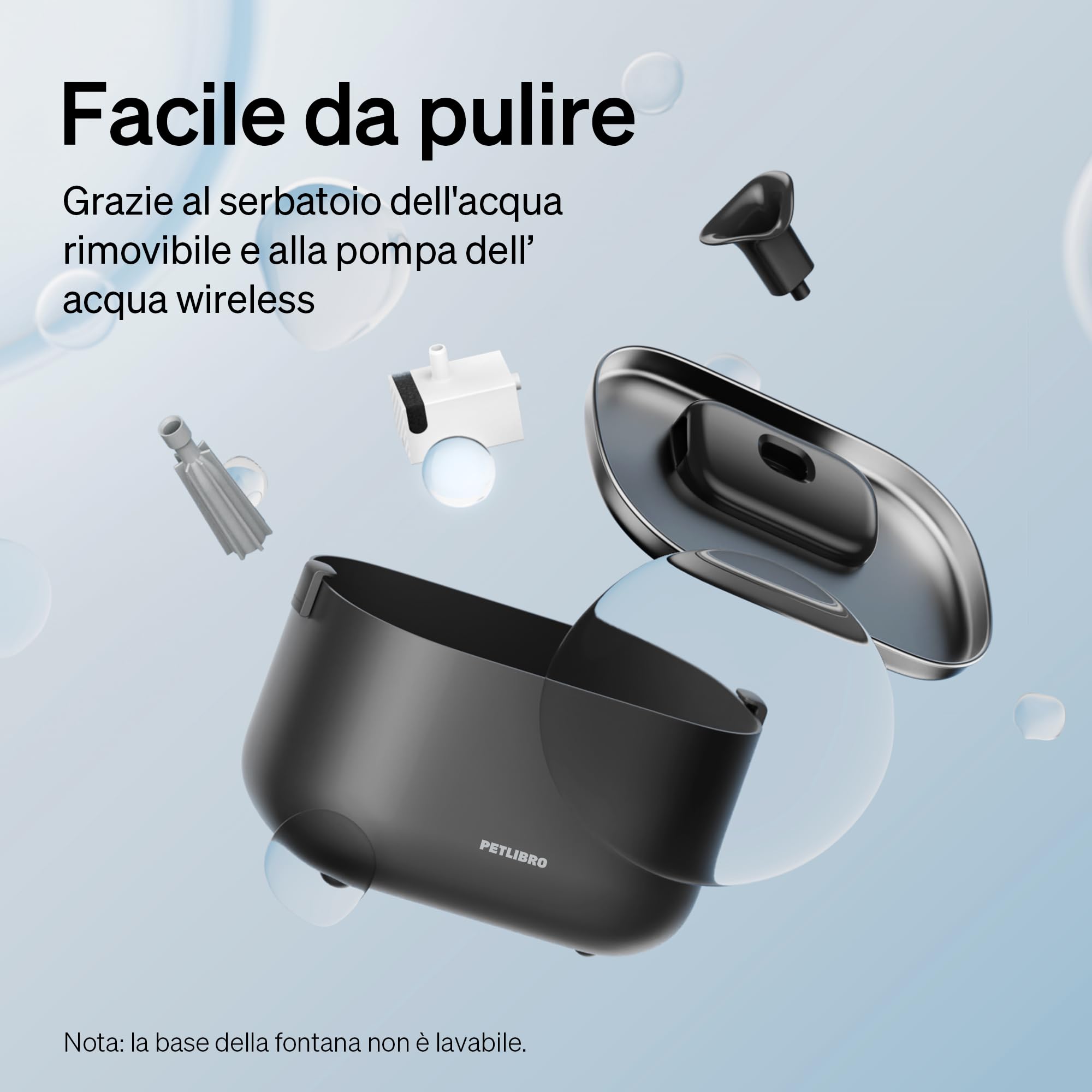 PETLIBRO Fontanella per Gatti con Monitoraggio tramite App, Dockstream 2,5L Fontana per Gatti, Statistiche Intelligenti sull'Assunzione d'Acqua, Ultra Silenziosa, Filtrazione Multipla, Wi-Fi 2,4GHz