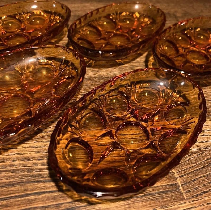 A 871 アンティーク 大正プレスガラス 当時物 角皿 豆皿 5枚 【公式通販】