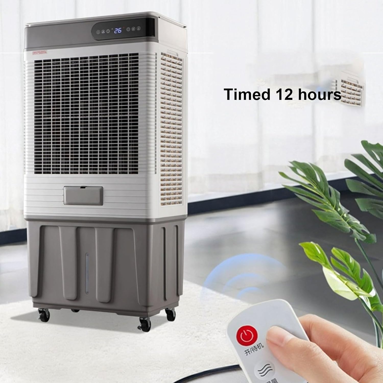 Portable Evaporative Cooler, Cooler for Indoor & Outdoor Spaces,Quiet Air Cooler W/ 3 Speed, 50-300L Water Tank,Air Cooler Fan for Garage A