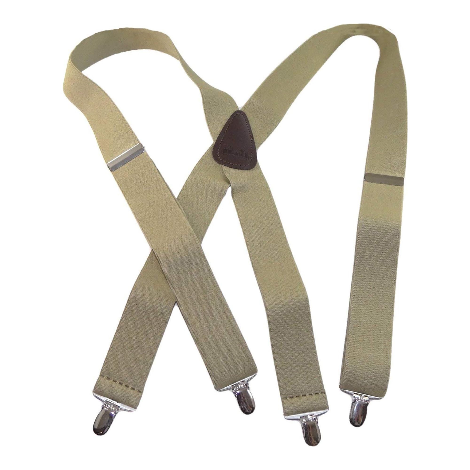 Hold-Up Classic Series 1 1/2 Inch Wide X-Back Suspenders with No-Slip Clips