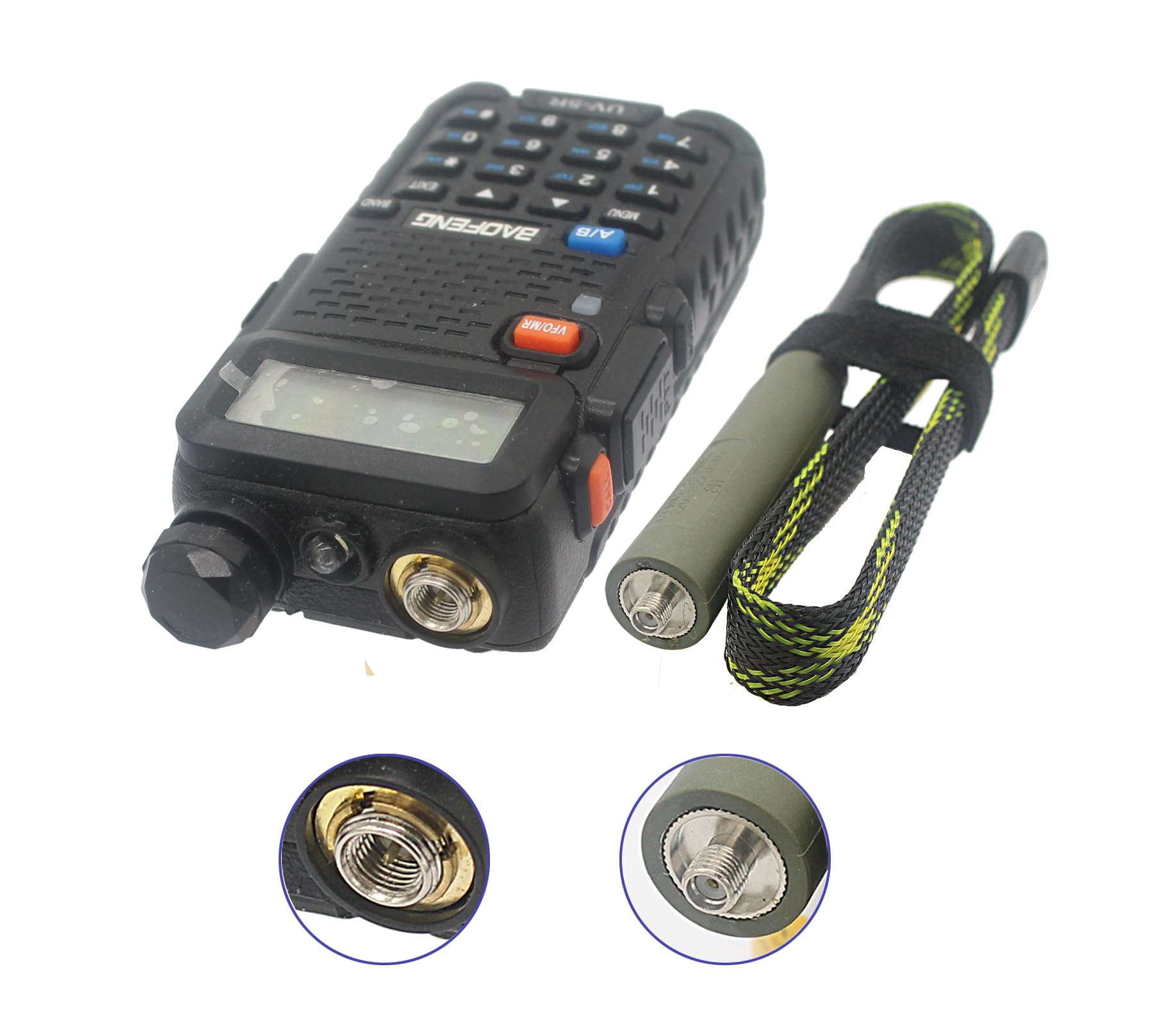 Antenna Telescopica SMA Maschio VHF/UHF Per Walkie-talkie – 144/430 MHz, 92 Cm, Per Baofeng E Kenwood - 4
