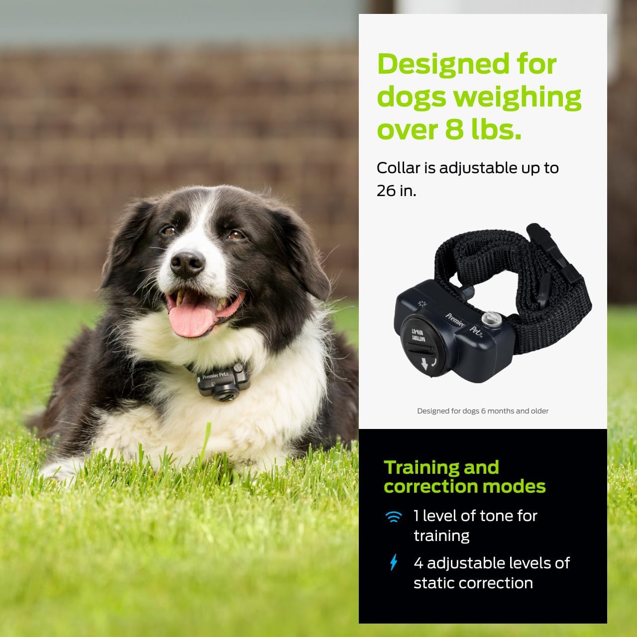 Premier Pet In-Ground Add-A-Dog Collar - Expansion Collar for In-Ground Fence Systems - Waterproof Receiver with Static Correction Levels - Comfortable Nylon Strap - Dog Yard Safety