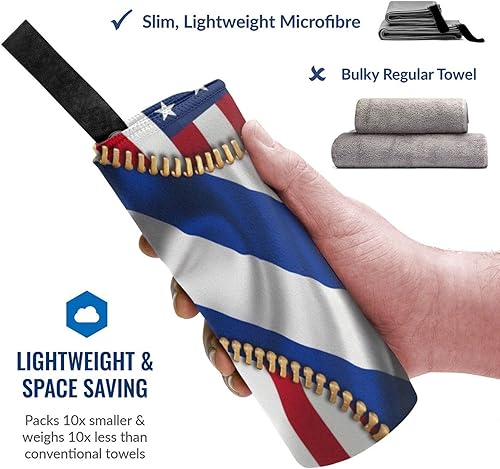 Miniatura 2 de Toalla de playa con bandera estadounidense y bandera cubana con toalla, 31.5 x 63 pulgadas, toallas de playa de microfibra suave, de secado rápido,
