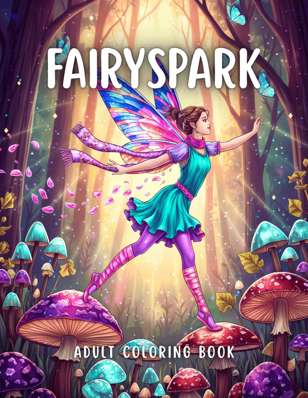 Fairyspark Adult Coloring Book: Magical Fairies in Enchanted Scenes of Fantasy and Nature
