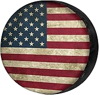 Vista 11 de Foruidea Cubierta de Neumático de Repuesto con Bandera Negra de América con Agujero para Cámara de Respaldo Cubierta de Neumático de Rueda