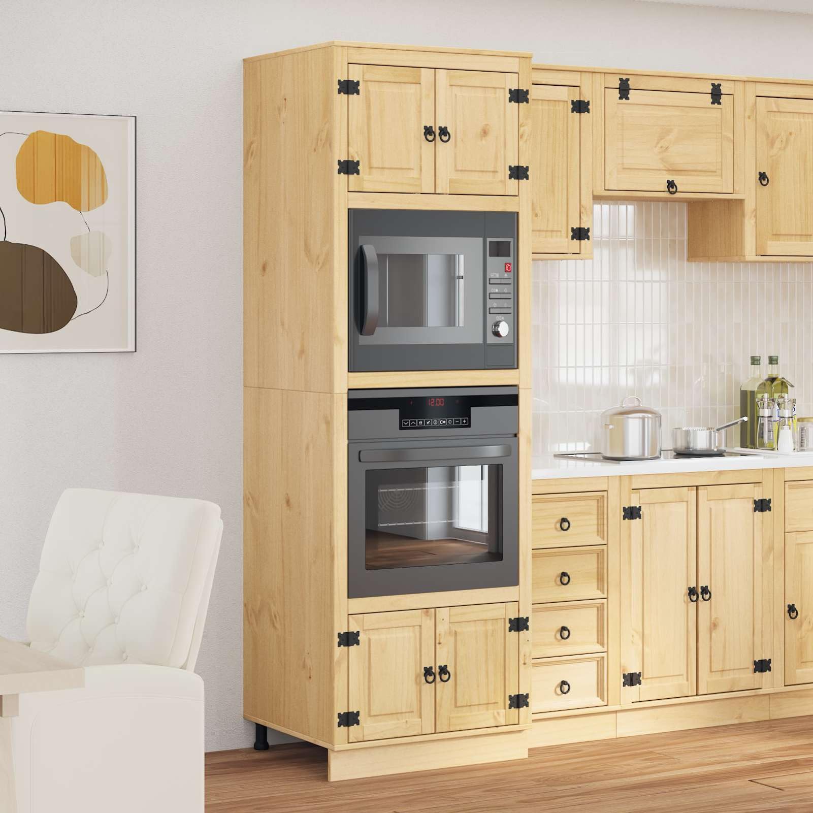 Eleganter Kiefernschrank mit rechteckiger Form und viel Stauraum - Moderner Wohnraumorganisator Model42007567