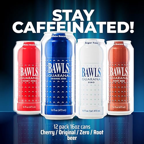 Miniatura 7 de BAWLS Guarana Zero Variety Pack, BAWLS Guarana Drink, Refresco de guaraná, refresco alimentado con guaraná para energía, bebida con cafeína de alta