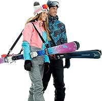 Volk Ski Strap & Pole Carrier - 2 Pack Adjustable Ski Gear Carrier for Easy Slope Transport - Downhill Skiing Essential