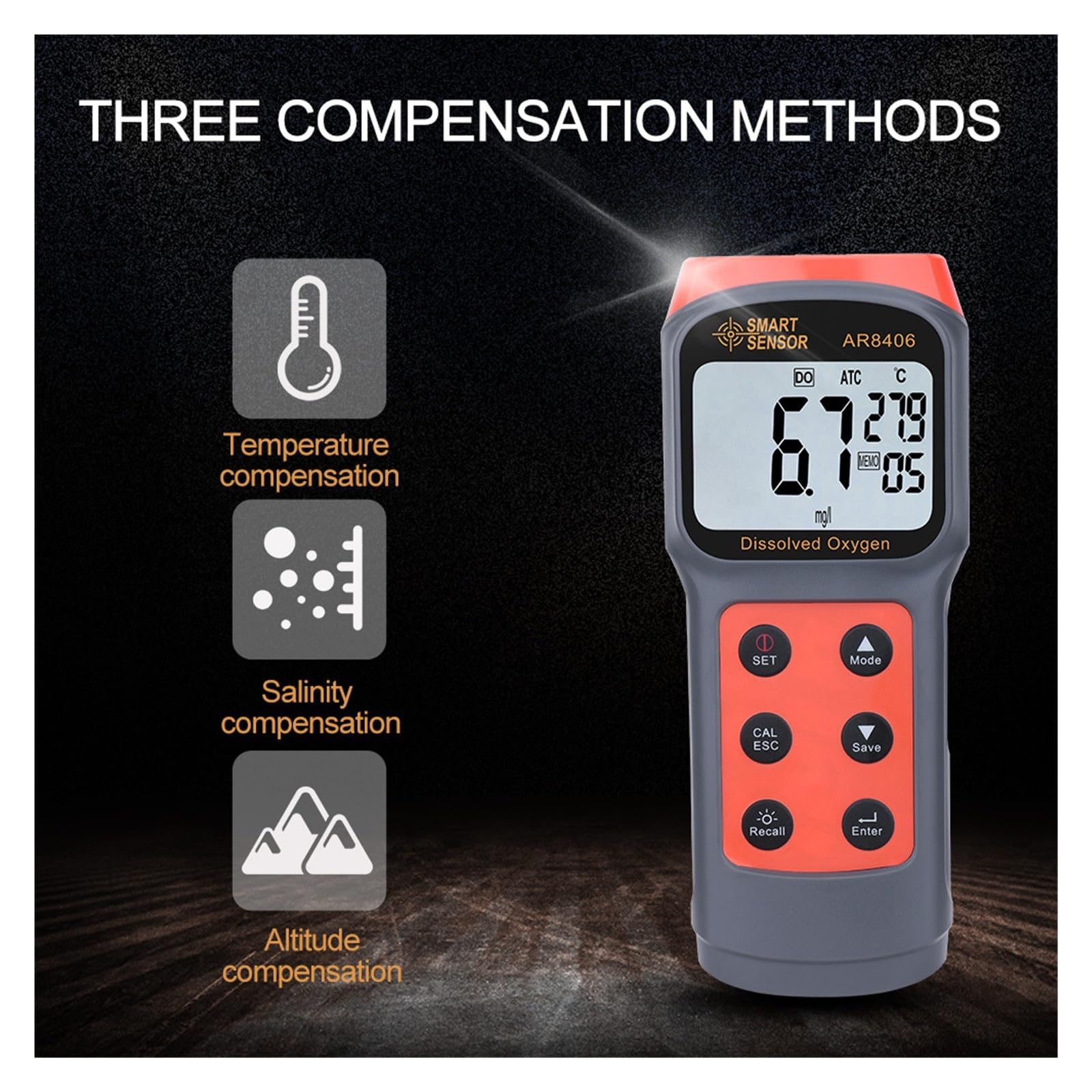 Medidor Digital Profesional de Calidad del Agua, comprobador de oxígeno disuelto (OD), Detector de Contenido de 0-30 MG/L.