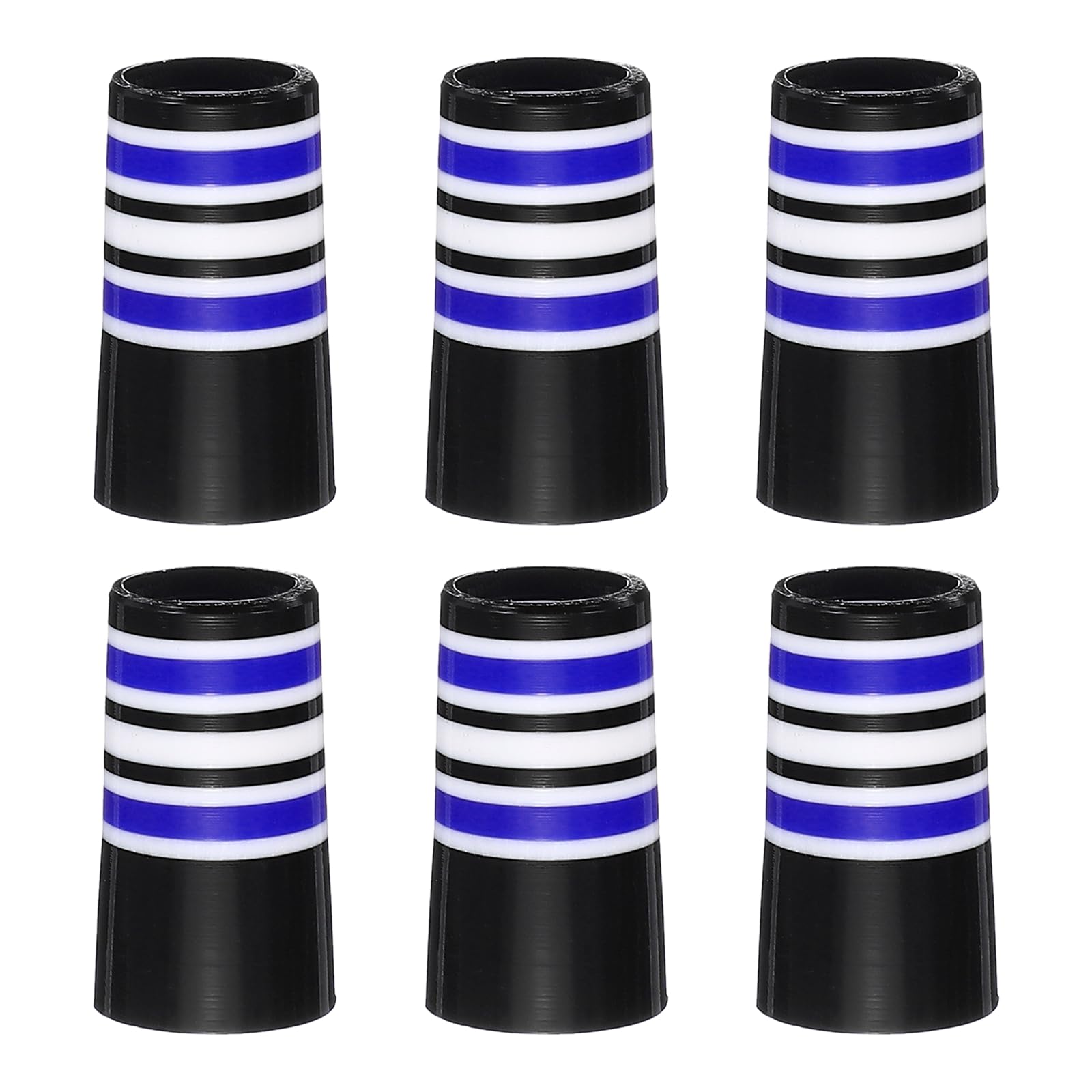 YELARXI Golf Ferrules, 25 mm Taper Tip Shaft Golf Iron Ferrules Durable CAP Shaft Tip Protector Replacement 6 Pcs & Blue & 0.37"-Fitting for Club Repair and Maintenance