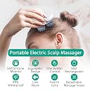 ORIA Electric Scalp Massager, Waterproof Electric Head Massager, Portable Rechargeable Head Scratcher with 4 Removable Massage Claws, 96 Massage Nodes, for Stress Relief, Full Body Relaxation, White gallery image