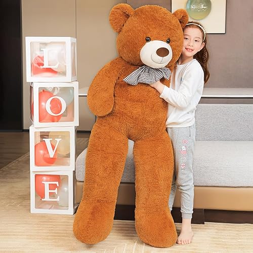SNOWOLF Giant Teddy Bear 55inch Stuffed Animals Plush Toy Big Soft Bear for Girlfriend Kids Valentine's Christmas Birthday, 7Lbs, 140cm, Dark Brown disponible en Yaxa Colombia