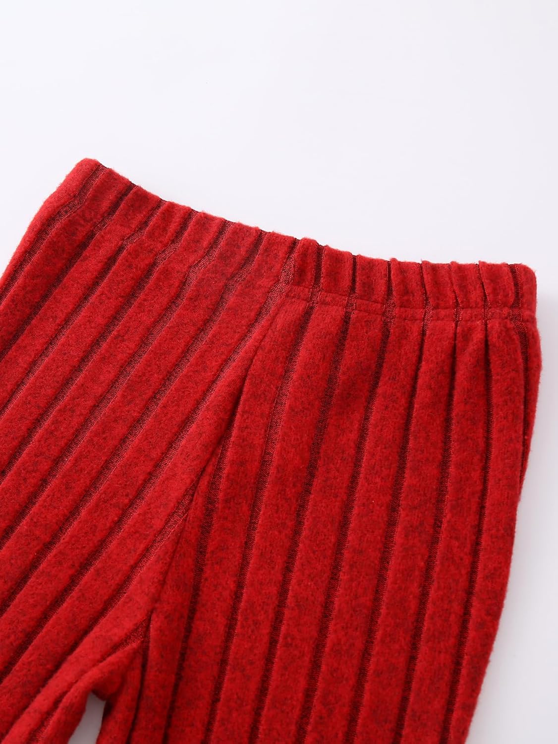 Toddler Girls Clothing Set 2 Pcs Ribbed Knit Sweatshirt and Flare Pants Kids Fall Winter Outfit Size 3-12Years - Image 5