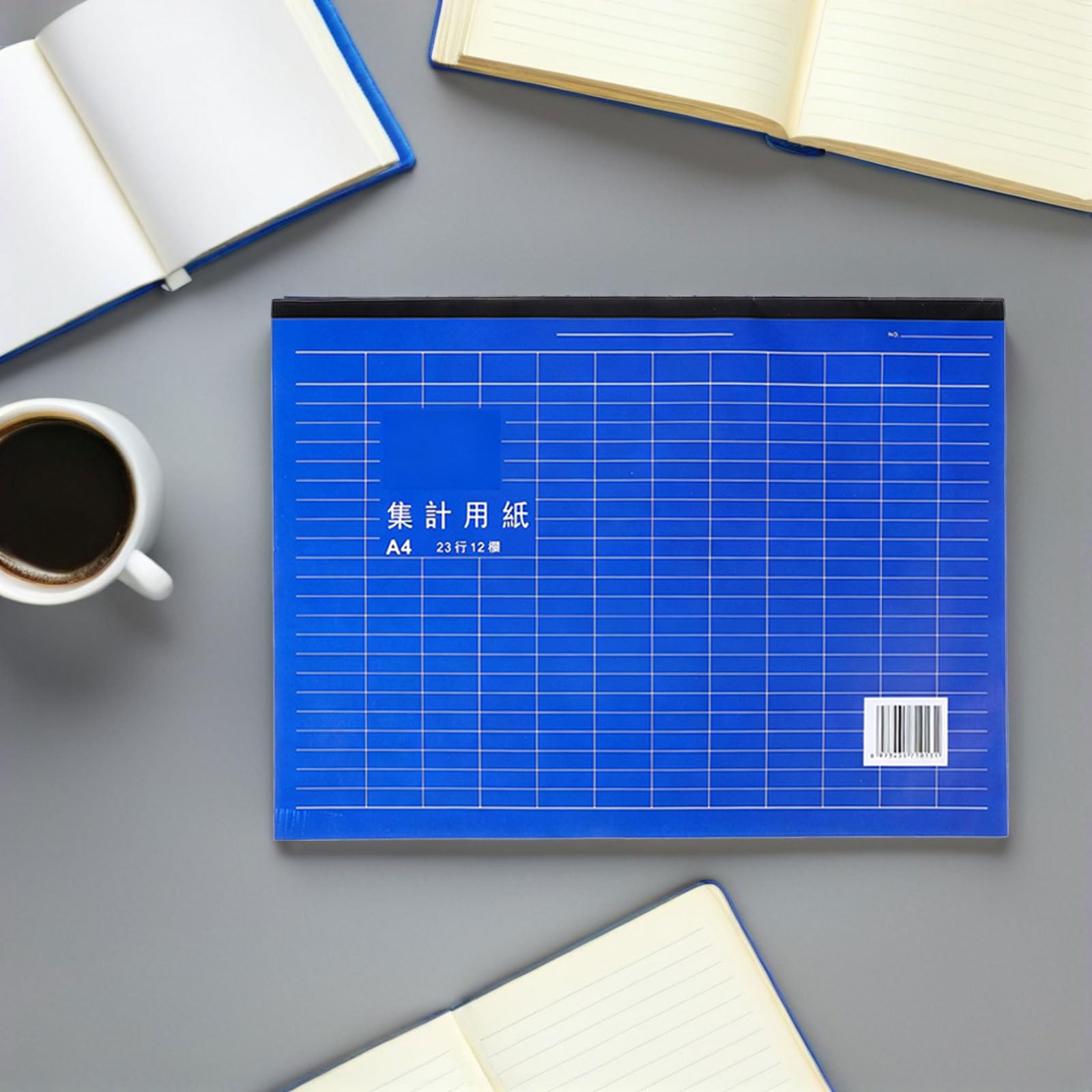 Libro de Registro de Inventario A4 Azul, Paquete de 5, Papel