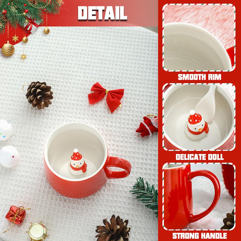 Idea de regalo de Navidad: set de taza y cuchara con diseño de muñeco de nieve Idea de regalo de Navidad: set de taza y cuchara con diseño de muñeco de nieve