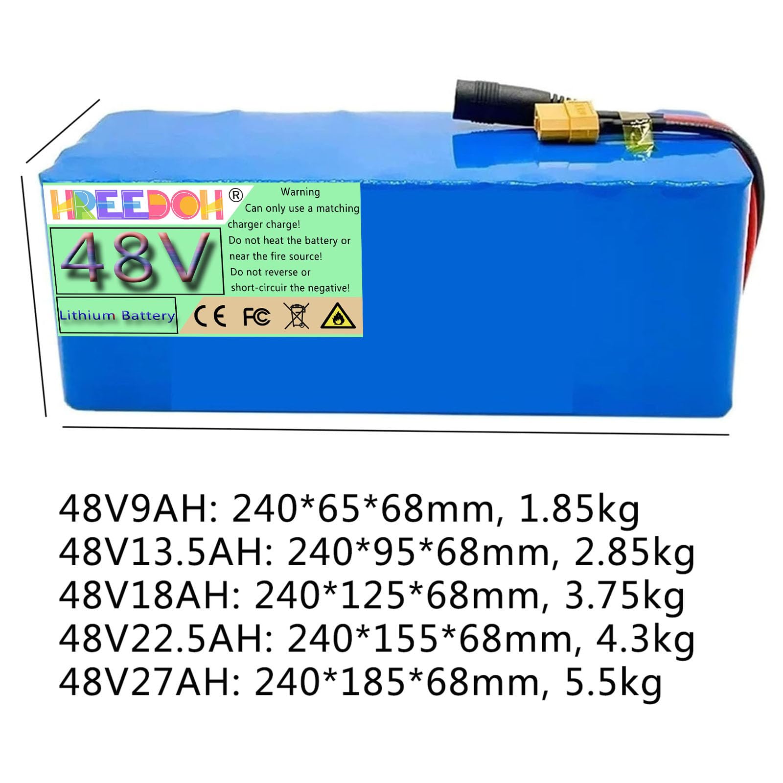 Amazon | FREEDOH リチウムイオン電池 48V リチウム電池パック 9AH