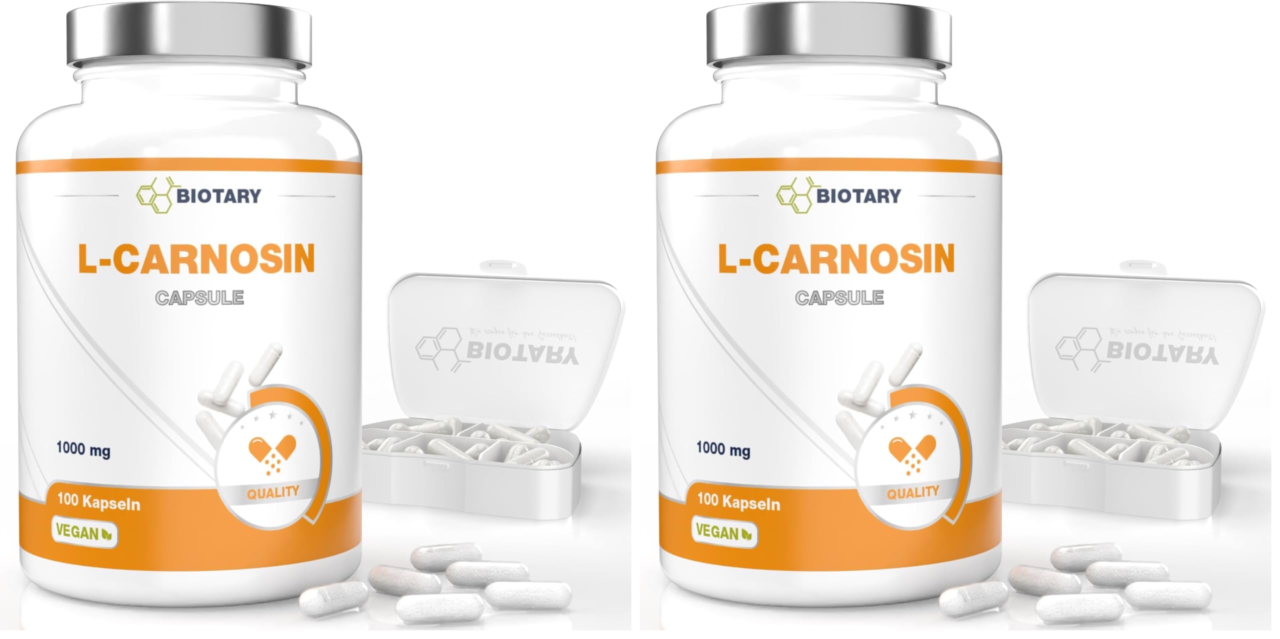 L-Carnosin 100 Kapseln 1000 mg pro Tagesportion 50 Tage Vorrat 100% vegan (Packung mit 2)