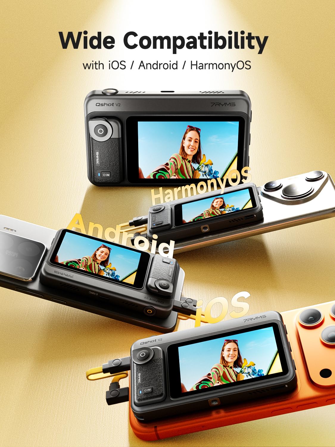 Amazon.co.jp: 7RYMSスマホ自撮りモニター【4K 60fps リモコン付属