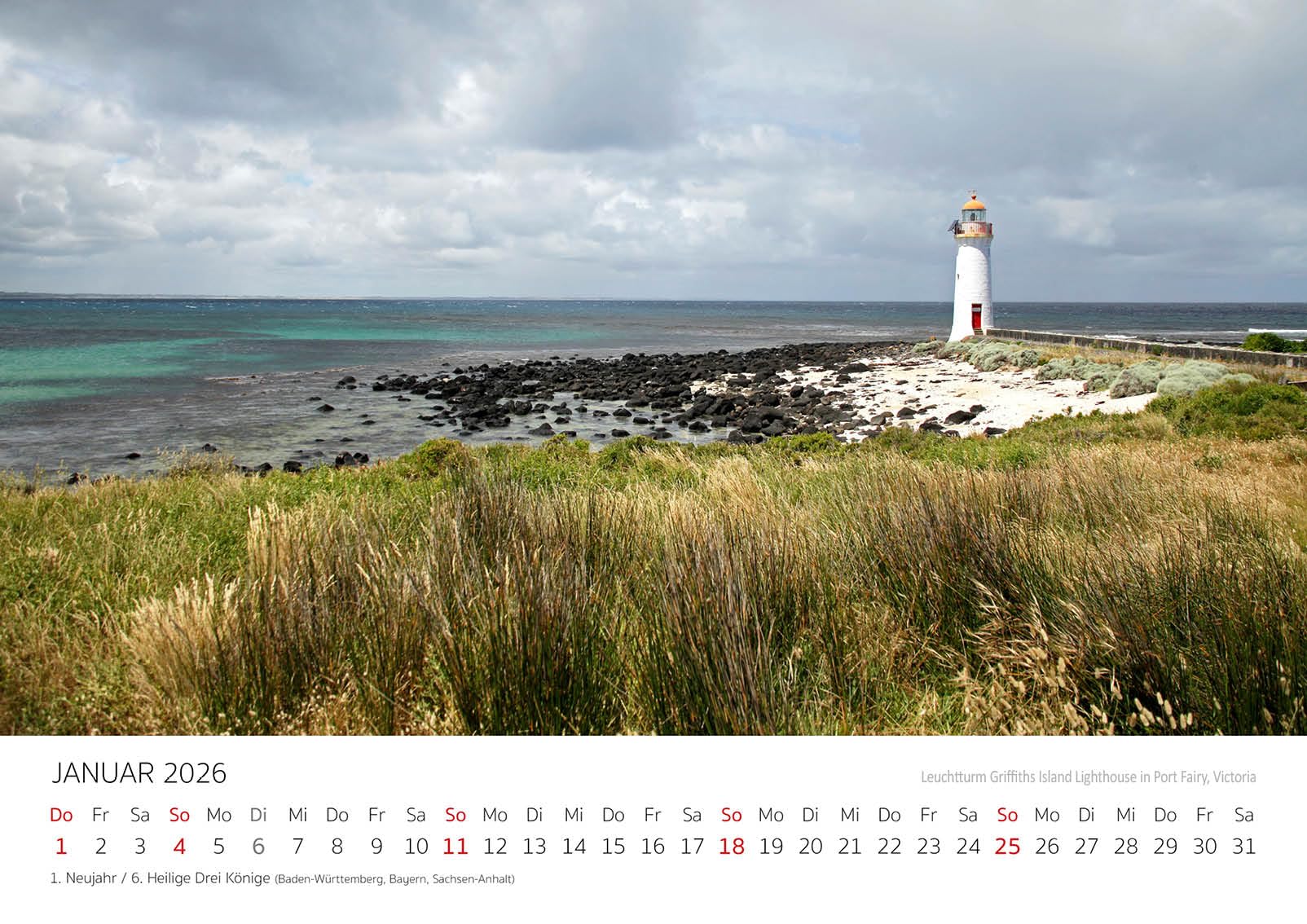 Edition Seidel Premium Kalender Australien 2026 Format DIN A3 Wandkalender Pazifik Sydney Melbourne Tasmanien Nationalpark Uluru Ayers Rock Steilküste Peter Schickert