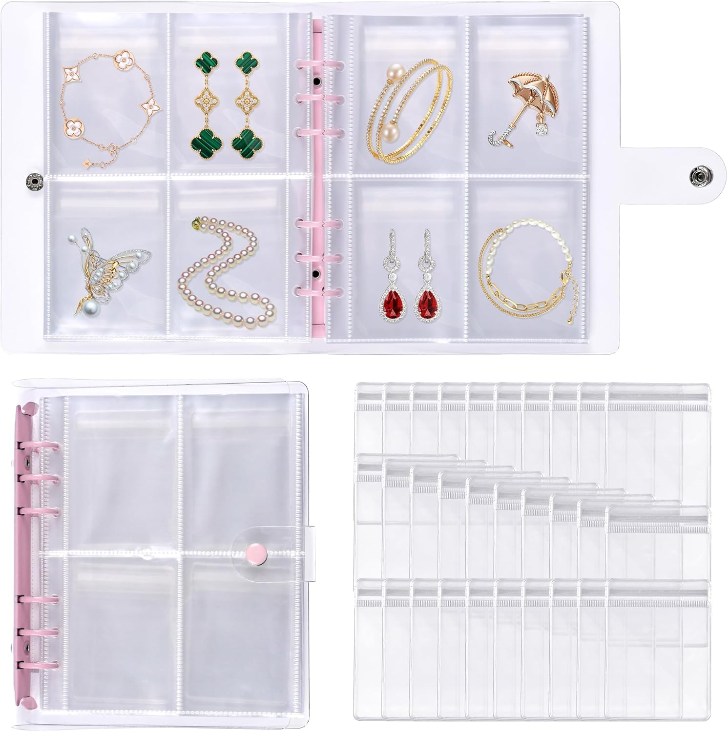 Transparent Jewelry Storage Book Bag, Travel Jewelry Organizer Book