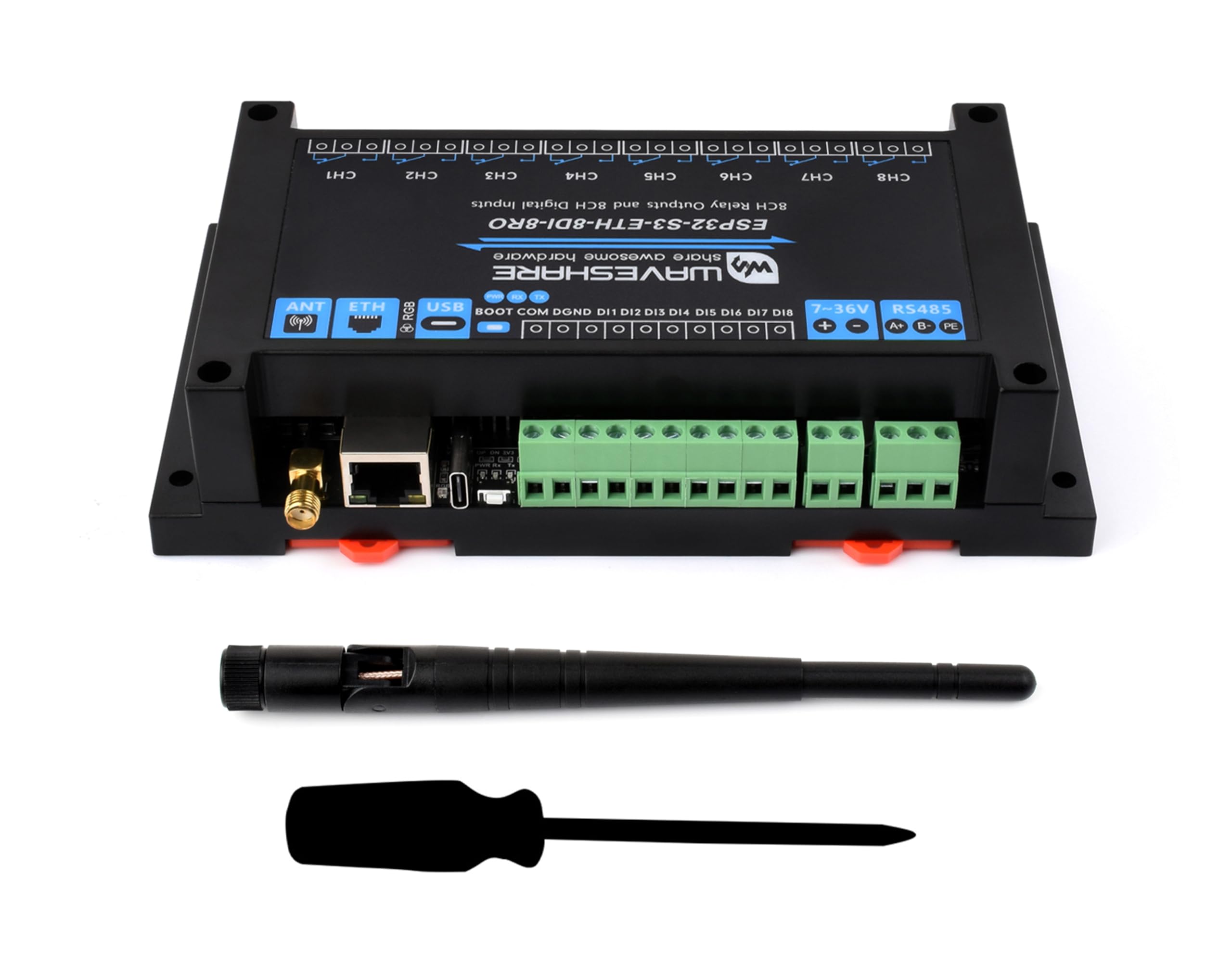Industrial 8-Channel ESP32-S3 WiFi Relay Module,Built-in Xtensa 32-bit LX7 Dual-core Processor, Onboard Isolated RS485 Interface+ Network Port + 8-CH Digital Inputs + 8-CH Relays, Supports WiFi/BT-image-17