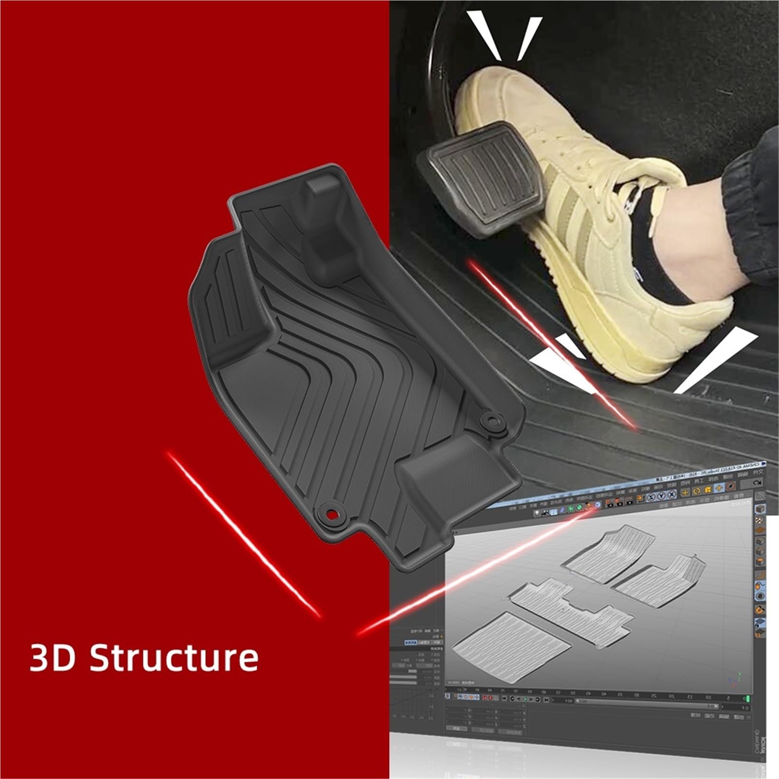 TPE 3D Carpet Floor Mat Compatible with H Odyssey 2018-2024 Fuel — view 4