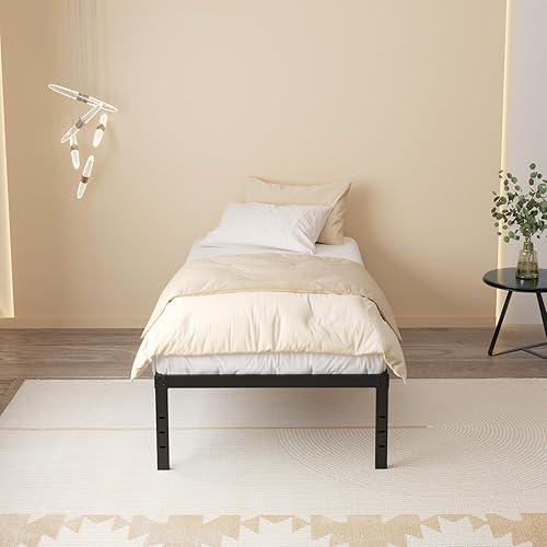 Miniatura 67 de Marco de cama tamaño King no necesita somier, plataforma de cama King resistente de 8 pulgadas, soporta hasta 3000 libras, fácil montaje, sin ruido,