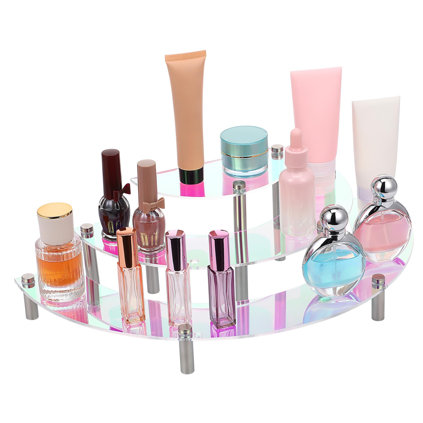 3stufe -display-riser Make-up-display Transparent Parfümständer Organizer Für Nagellack Halskette Und Lotion Gestell Zum Aufbewahren Riser Zum Präsentieren Klar Und Abgestuft