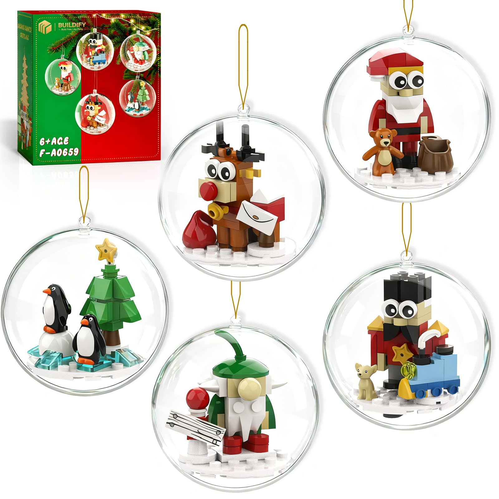 Amazon.com: aphpaio Christmas Tree Ornaments Building Blocks