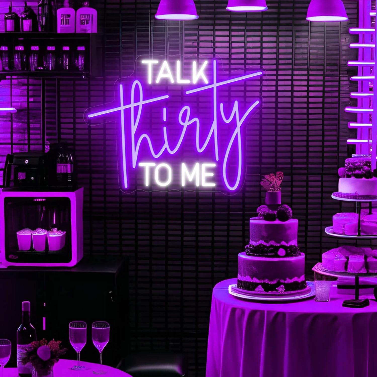 Neonschild „Talk Thirty To Me“, Dekorationen zum 30. Geburtstag, Neonschilder zum 30. Geburtstag, Geschenke zum 30. Geburtstag für ihn und sie, USB-Neonschild zum Geburtstag, Jahrestag