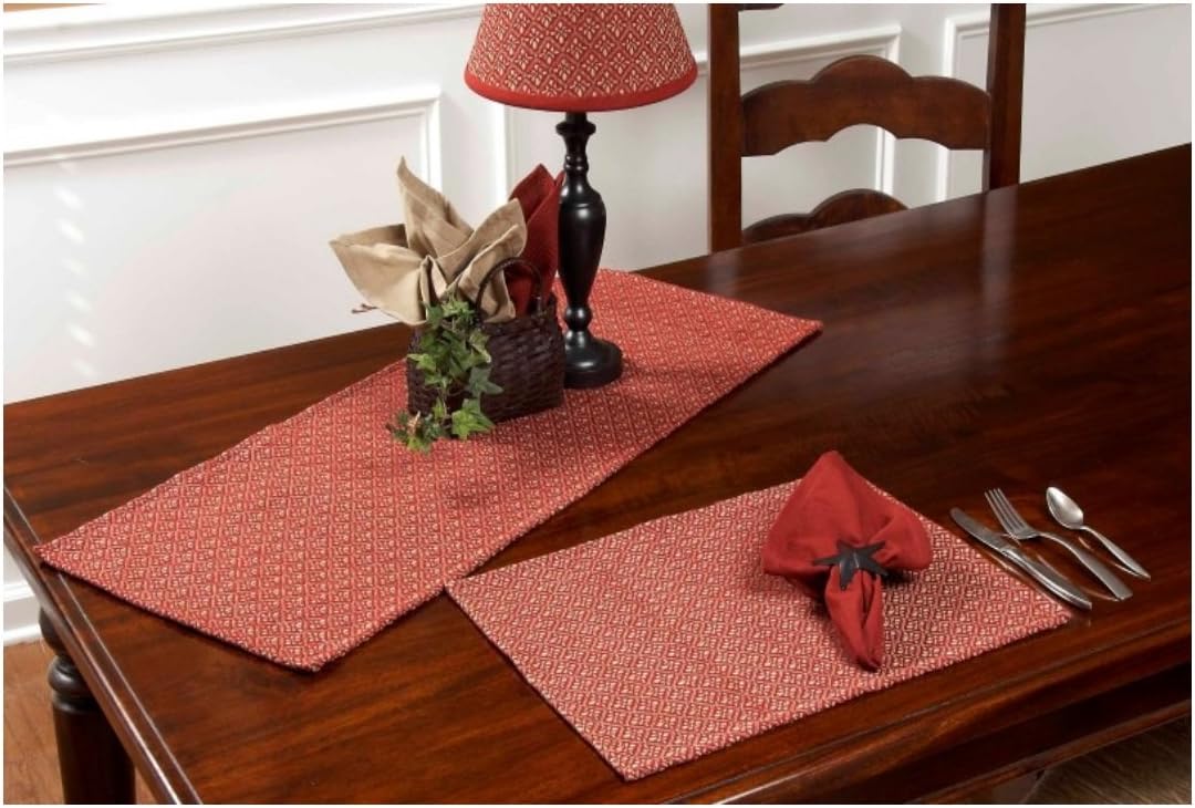 Home collection by Raghu 2-Piece Philmont Jacquard Swag, 72 by 36-Inch, Barn Red Oat