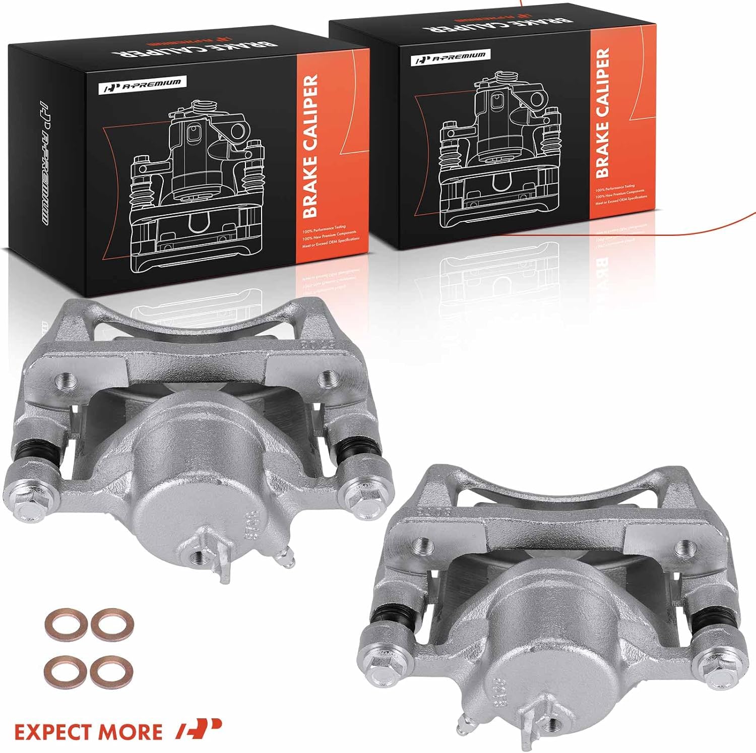 A-Premium Disc Brake Caliper Assembly with Bracket Compatible with Select Honda Models - Accord 1998 1999 2000 2001 2002, L4 2.3L - Front Driver and Passenger Side, 2-PC Set