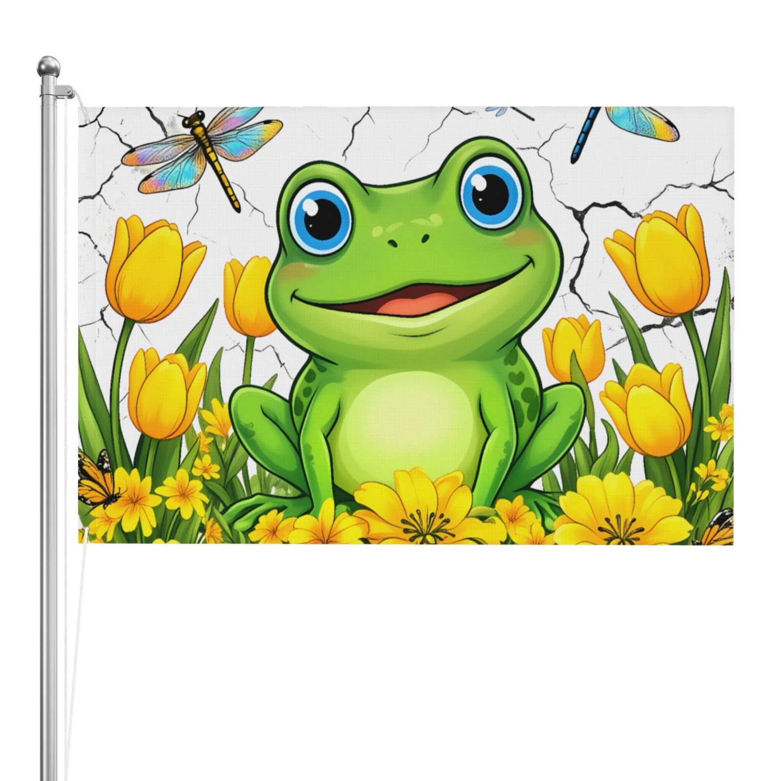 Drapeau grenouille extérieur résistant intempéries polyester 1,2x1,8