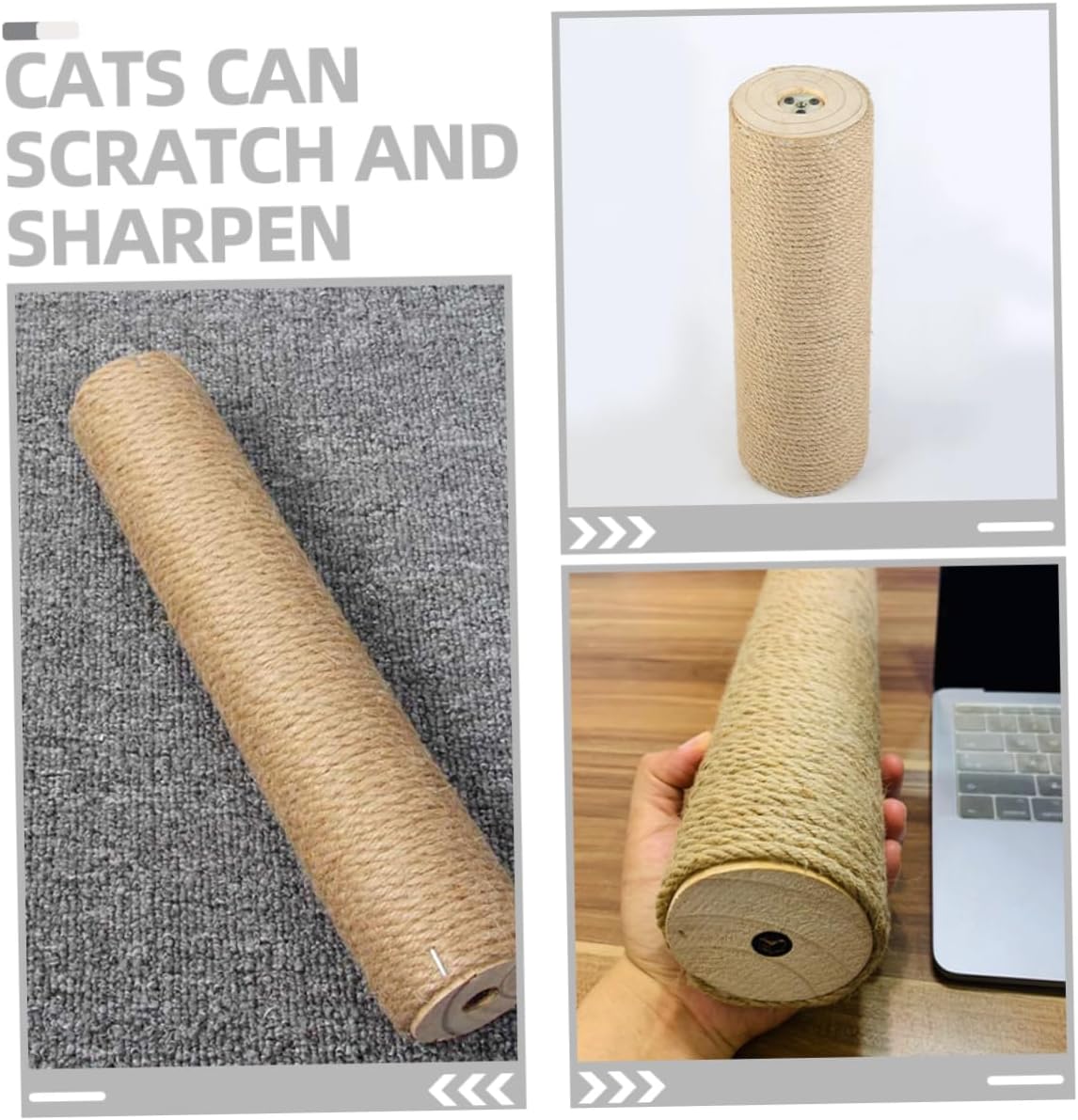 Cat Scratching Post Replacement Jute Rope Cat Tree Column Durable Scratch Post for Indoor Cats Prevents Furniture Damage Cat Accessories