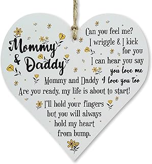 CARISPIBET Mommy & Daddy Home signs gift decoration signs for moms to be Decorative baby shower party prop sign bedroom decoration hanging ornament 5" x 5"
