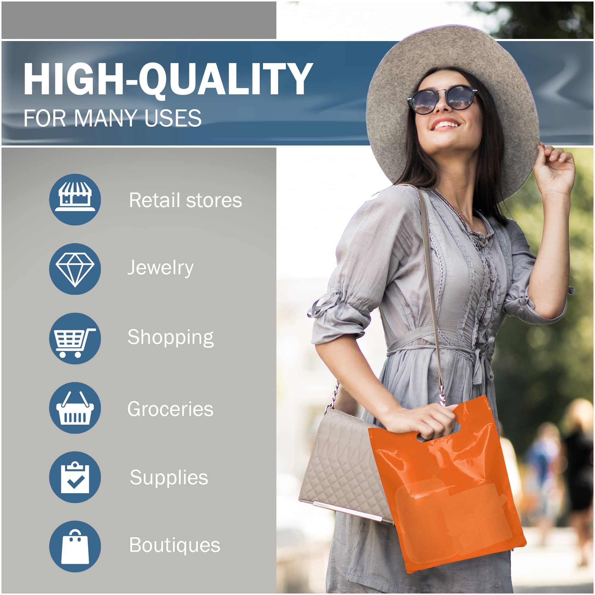 Amazon | オレンジグッズ プラスチックショッピングバッグ - 100枚