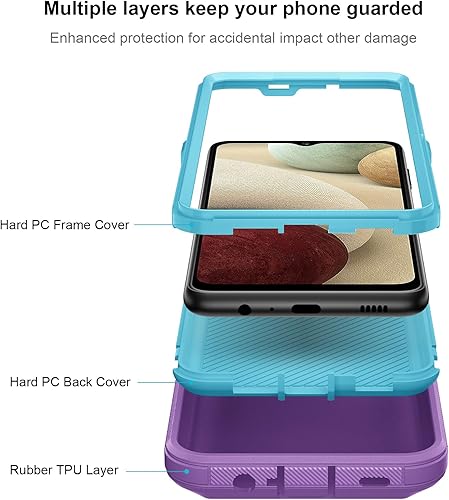 Miniatura 3 de Jiunai Funda para Samsung Galaxy A12, 2 en 1, de doble capa, a prueba de golpes, protección contra caídas, deportiva, híbrida, resistente, cubierta